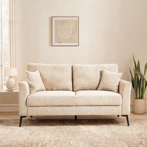 Canapé beige en polyester mousse 179 x 80 x 89 cm (1/5)