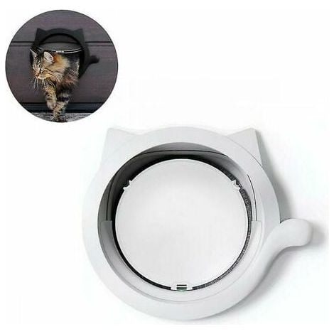 GABRIELLE Puerta para gatos Flip, Puerta para perros Agujero blanco (1/5)