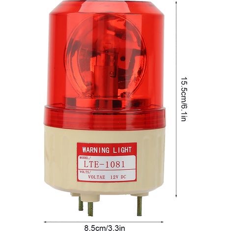 Feu de signalisation rotatif clignotant 12V CC rouge pour chantier et usine, lampe d'avertissement (1/5)