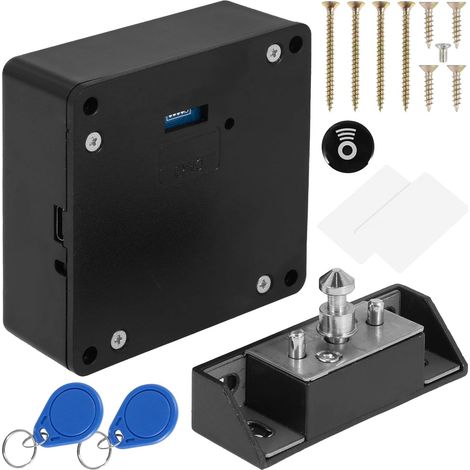 Serrure magnétique pour placard, serrure électrique cachée, avec 2 cartes RFID, programmable, NFC, pour armoires, tiroirs, casiers, coffre-forts (1/5)