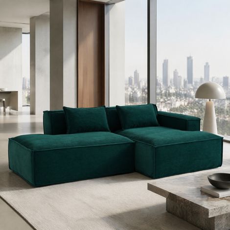 Divano in poliestere 235 cm verde retrò OKMYHOME (1/5)