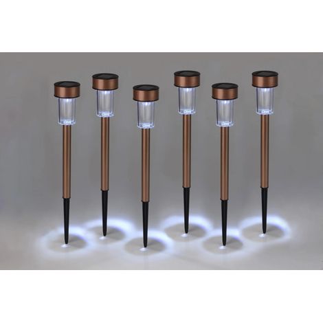 Luci solari in acciaio inossidabile con finitura rame - set da 6 (1/2)
