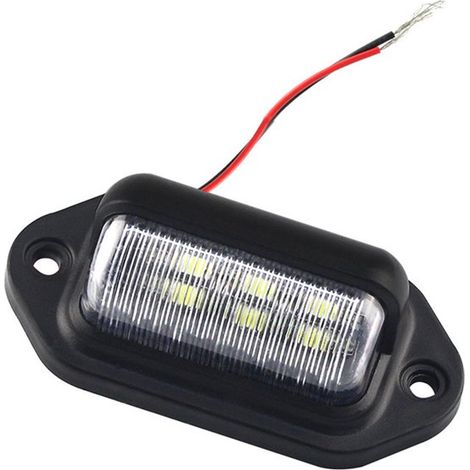 Confezione da 2 luci targa a LED impermeabili, 6 LED SMD, bianche (1/5)