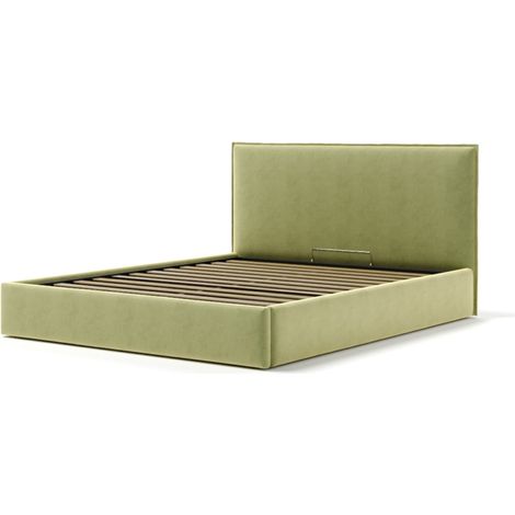 letto matrimoniale contenitore "zoom" in tessuto verde 160x190 cm (1/4)
