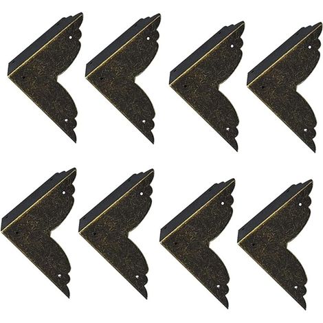 Set di 8 protezioni angolari decorative vintage in ferro, protezioni angolari in metallo per mobili.