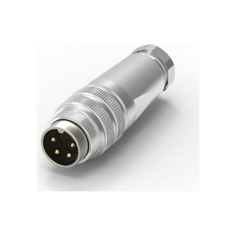 Connecteur DIN RS PRO, 4 contacts, Mâle, Montage sur câble, A souder M16 ( Prix pour 1 )
