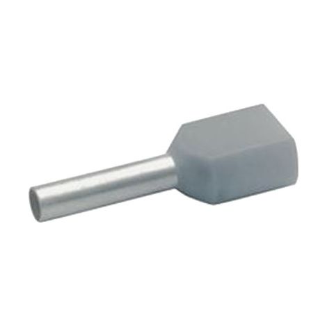 Embout de câblage isolé gris pour 2 fils de 0,75². Longueur: 8mm (870/8)