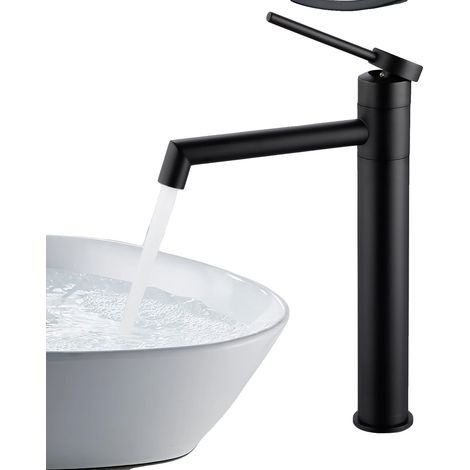 Waschbeckenarmatur, 360° schwenkbarer Auslauf, hochwertige Materialien, schwarz, G3/8 (1/2)