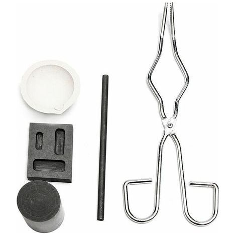 Kit de fonderie 5 pièces en graphite résistant à la chaleur pour fonte d’or, argent et métaux précieux – creusets + lingotière (1/3)