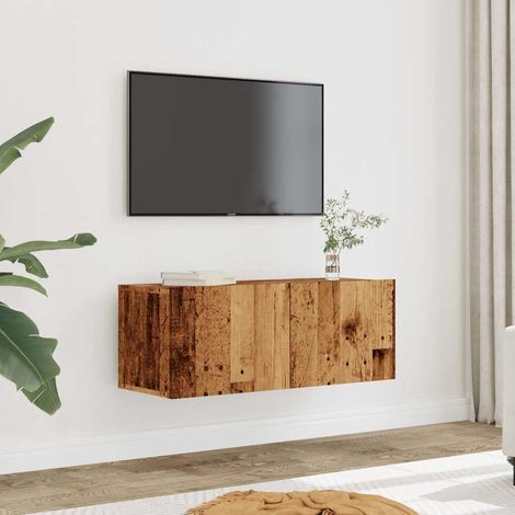 TV-Wandschränke 2 Stk. Altholz-Optik 80x30x30 cm (1/5)