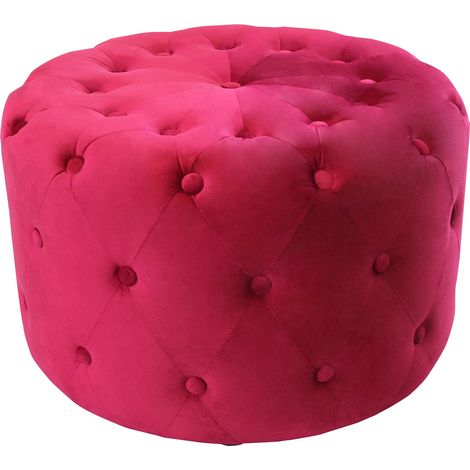 AURA - pouf rotondo in velluto (1/2)