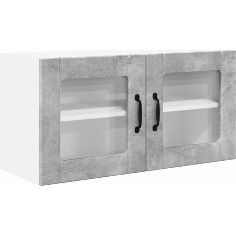Meuble mural de cuisine,Armoire de cuisine avec étagère Gris béton 80 x 31 x 40 cm CFW12476 (1/5)