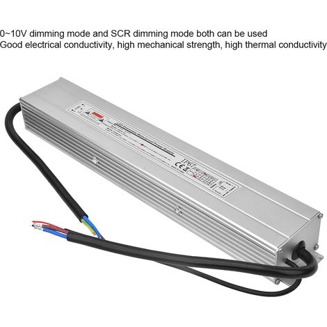 Alimentation LED étanche 2 en 1 avec variateur SCR/0-10 V, entrée 12 V, sortie 16,67 A, 200 W. Alimentation 2 en 1 avec variateur SCR/0-10 V CA (50/60 Hz). (1/4)