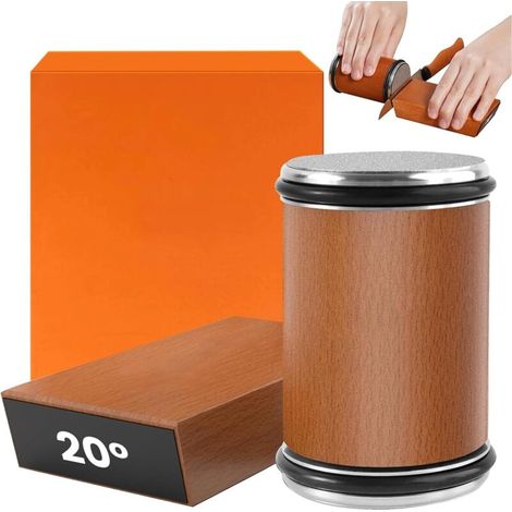 Roller Knife Sharpener, Straight Blade Knife Sharpening Set, Diamond Disc and Magnetic Knife Sharpener with 15 and 20 Degree Bevel Angles for Sharpening (1/5)