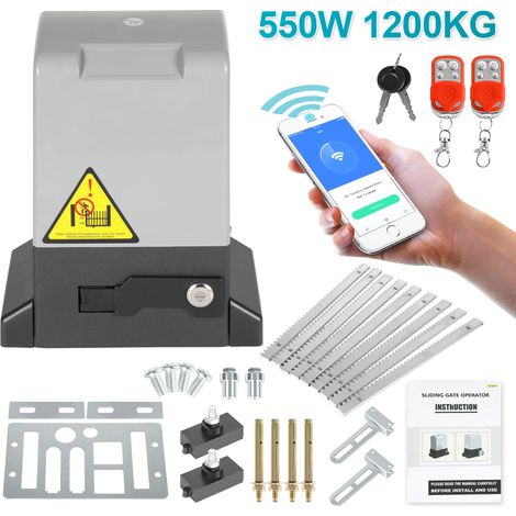 Randaco Schiebetorantrieb Set - 550W Motor, bis 1200 kg, mit 2 Schlüssel und Fernbedienung, Hoftorantrieb, Torantrieb, Schiebetor, Toröffner (mit Bluetooth APP-Funktion)
