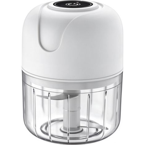 Mini hachoir de cuisine électrique 250 ml, 6 lames, hachoir multifonction rechargeable par USB, coupe-oignons pour l'ail, la viande, les aliments pour bébés, les fruits, convient également au camping  (1/5)