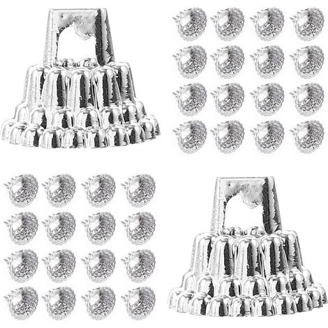 300 Pièces Capuchons de Remplacement pour Boules de Noël Argentés, (1/5)