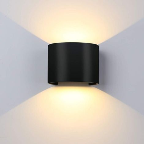 12 W applique murale LED intérieure, lampe murale à lumière blanche chaude, design moderne, finition noir, pour chambre, bureau, salon, salle de bain et couloir (1/4)