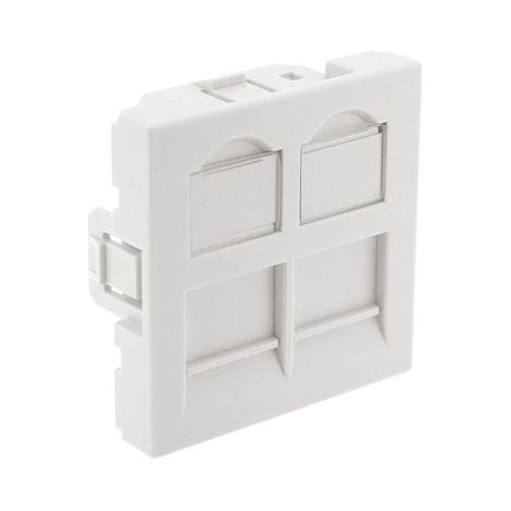 plastron droit - 2 ports - 45 x 45 - avec volet - sans connecteur - gigamédia pl45dd