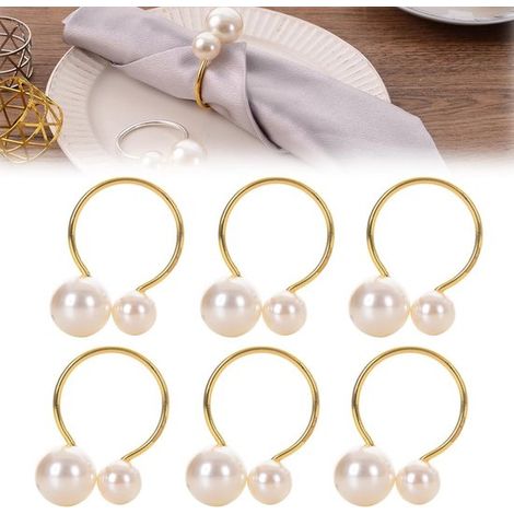 Serviettenring-Set – Tischdekoration – Festliche Tischdekoration – Polierte Oberfläche – 15-teilig – Goldfarben