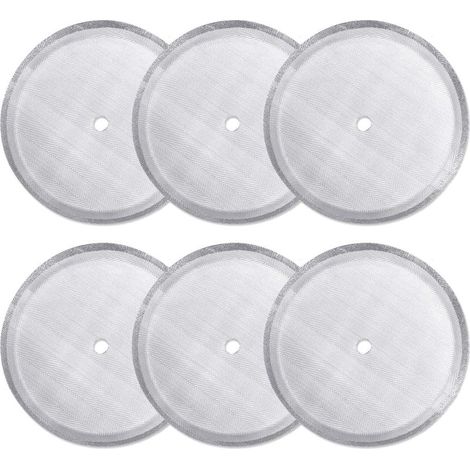 Paquet de 6 filtres de rechange pour presse française, filtres réutilisables à mailles en acier inoxydable pour cafetières à piston universelles de 1000 ml / 8 tasses (1/5)