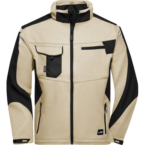 James & Nicholson Professionelle Softshelljacke JN844 Gr. XS stone/black (1/5)