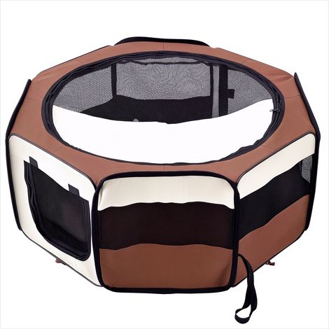 Barrière pour chien octogonale pliable en tissu Oxford et acier (1/5)