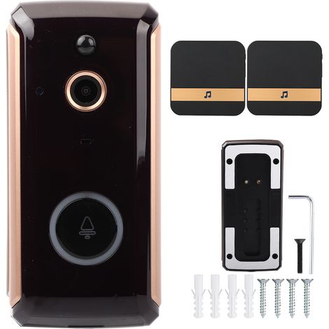 Sonnette vidéo WiFi HD 1080P PIR Interphone contrôle téléphone Smart Doorbell (2 sonneries prise UE) (1/5)