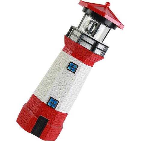 Solarleuchtturm, umweltfreundlich, energiesparend, mit drehbarem Licht, für die Gartendekoration, rot (1/5)