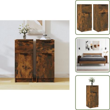 Buffets 2 pcs Chêne fumé 30x30x70 cm Bois d'ingénierie - Buffet - Meuble De Rangement - Armoire - Commode - Bois D'ingénierie (1/5)