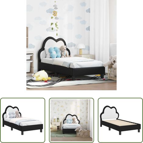 Bettrahmen - Kinderbettgestell mit Kopfteil Schwarz 70 x 140 cm PU (1/5)