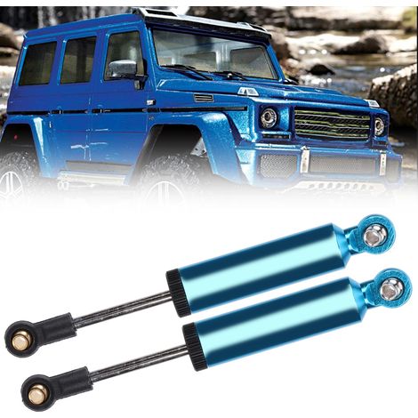 2 pièces Amortisseurs en Alliage d'Aluminium pour Voiture RC 1/10, Compatible SCX10 et TRX4, Accessoires RC Bleus (1/5)