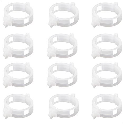 Clips para plantas, soportes para plantas de hortalizas, tomates y enredaderas, paquete de 100 clips reutilizables de plástico blanco para plántulas pequeñas y grandes y plantas trepadoras, color blan (1/4)