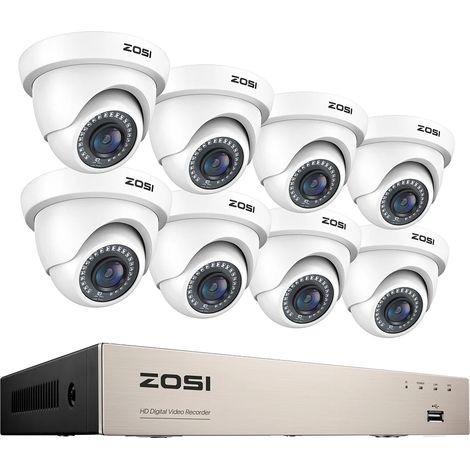 Sistema de videovigilancia, configuración de 8 cámaras, resolución 1080P, 8 cámaras, Ninguno (1/2)