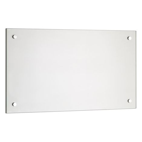 Melko Cache-poêle en verre, pour cuisine, poêle, carrelage, verre de sécurité trempé de 6 mm, paroi arrière de la cuisine, vis incluses, 90 x 60 cm, verre clair