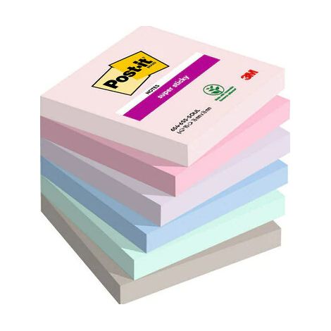 Post-It 7100259204 pouch autoadesiva Quadrato Blu, Verde, Grigio, Rosa, Viola 90 fogli Autoadesivo
