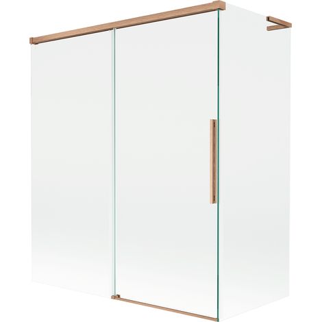 Mexen Rox L paroi de douche à deux volets coulissante 140 + 70 x 150 cm, transparent, cuivre brossé - 8C9L-140-070-65-00
