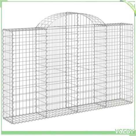 Panier de gabions arqué - FAFEICY - 153486 - 200x30x120/140 cm - fer galvanisé - fil 3,5 mm (1/4)