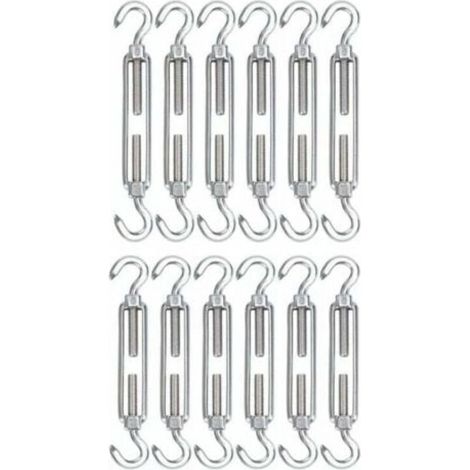 M5 Tendeur Cable Acier Inoxydable, Lot de 12 Tendeur de Fil Crochet et Crochet Réglable H (1/5)