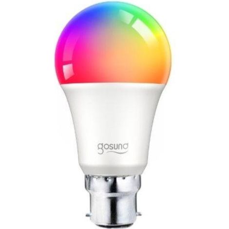 Silamp – Ampoule connectée B22 8W WiFi RGBW – Flux lumineux 800 lumens – Dimmable via WiFi – Compatible Google Assistant et Alexa