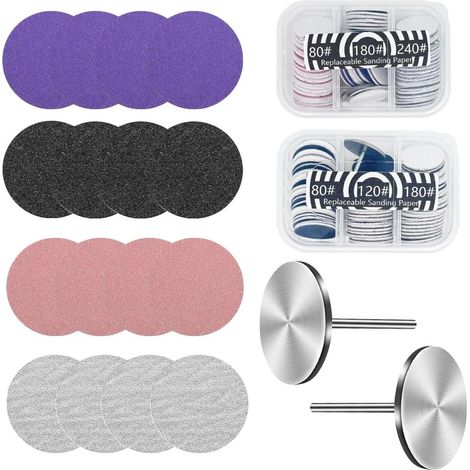 120er Pack runde Schmirgelscheiben 25 mm, Pedikuere verschiedene Koernung, Feilen-Ersatz DIY Fusspflege (1/4)
