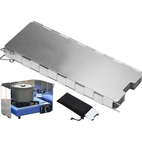 Pare-Vent Pliable en Alliage daluminium, 12 Plaques Pare-Vent de Camping pour Rechaud de Camping, Pique-Nique, Cuisinière à Gaz (1/5)