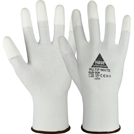 Hase PU-Tip-White Montagehandschuh aus Polyester Größe 10 10 Stk