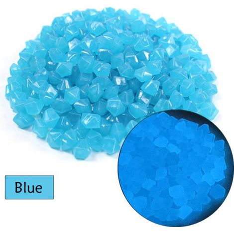 Pierres lumineuses pour Aquarium,ornement qui brille dans la nuit,galets,cour extérieure,décorations de passerelles-50pcs-Bleu