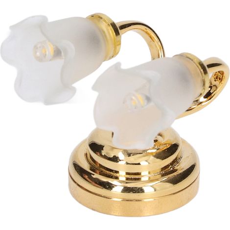 Lampe murale miniature LED à l'échelle 1:12 avec interrupteur pour la décoration de maison de poupée (1/5)