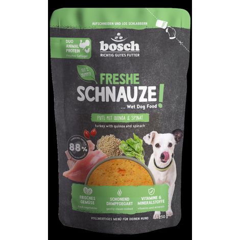 Bosch Freshe Schnauze Hundenassfutter Adult 250 g Pute mit Quinoa & Spinat