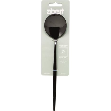Abert set 2 pz cucchiaio tavola Porto black acciaio inox 18/c PVD nero