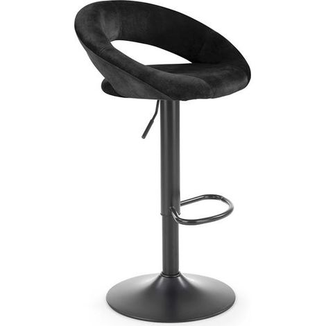 Tabouret de bar velours noir BEDIVERE (1/5)