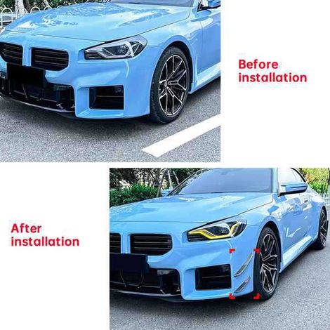 4 front bumper side diffuser spoilers for 23+ BMW 2 Series M2 G87 (1/4)