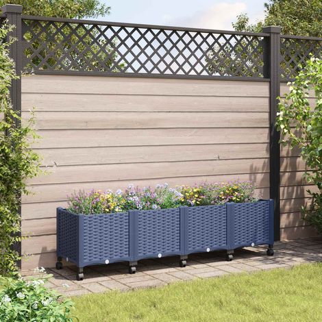 Teenpull – Gartenpflanzer mit Rädern Blaugrau 160 x 40 x 48 cm PP (1/5)